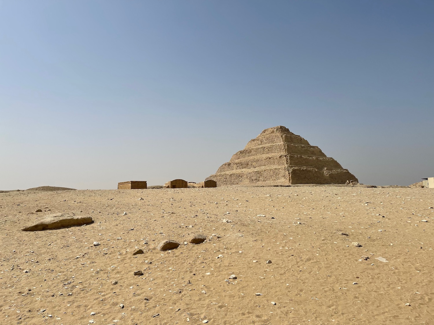 a pyramid in the desert