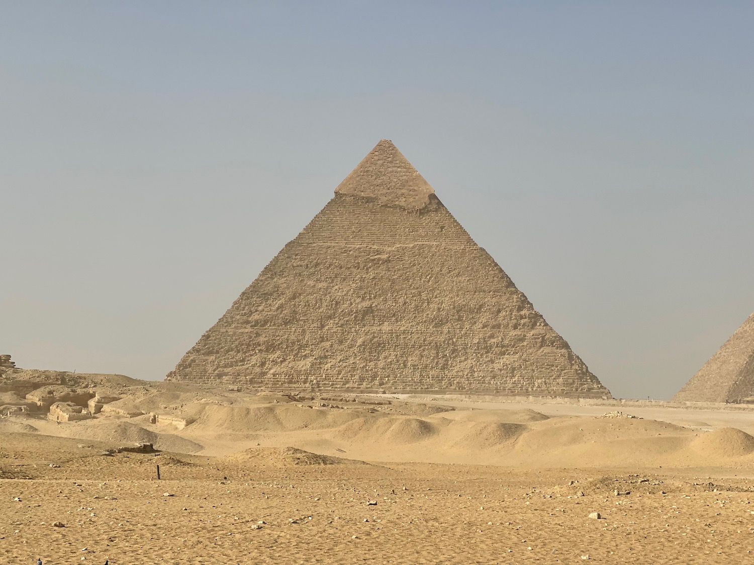 a pyramid in the desert