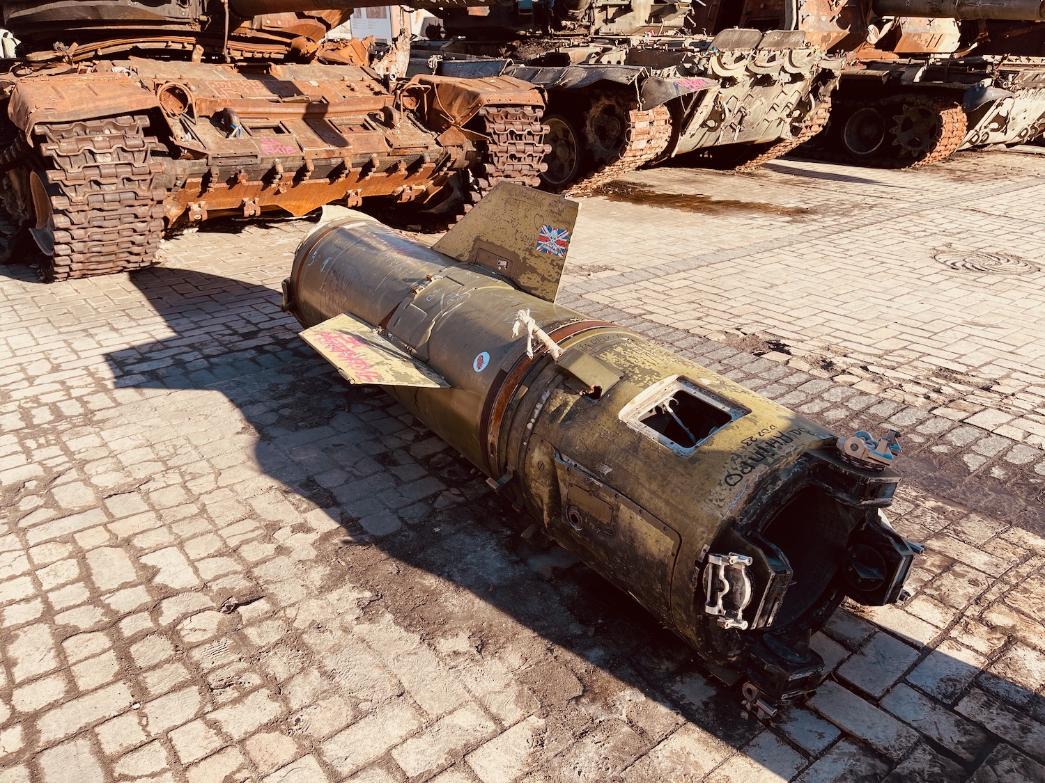 a tank with a missile on it