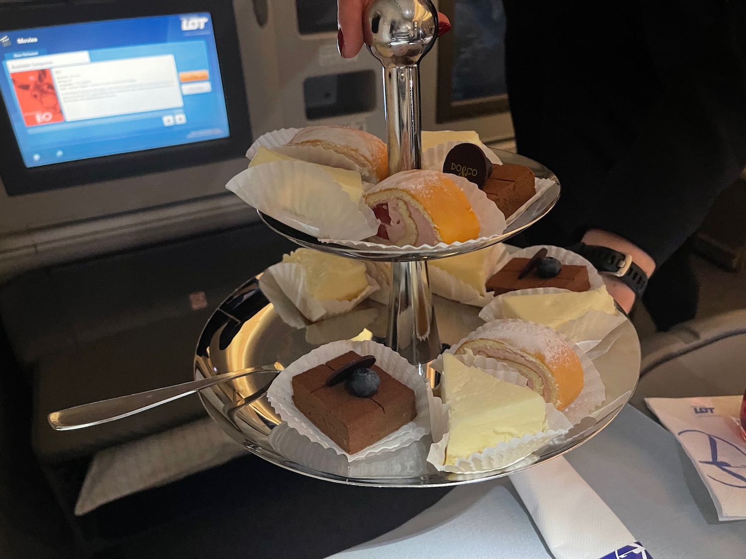 a tray of pastries on a table