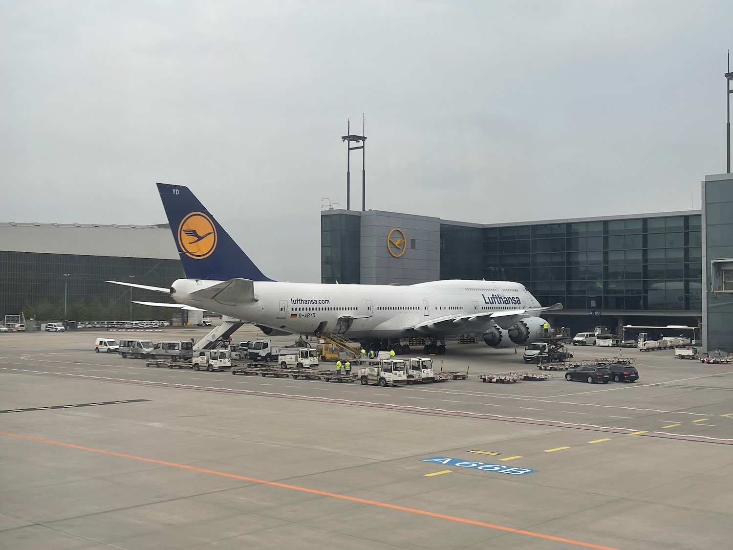 a large airplane parked in a terminal