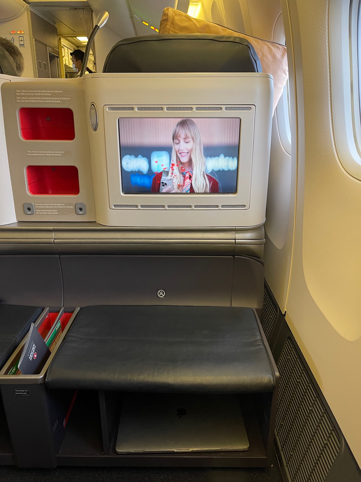 a tv on a plane