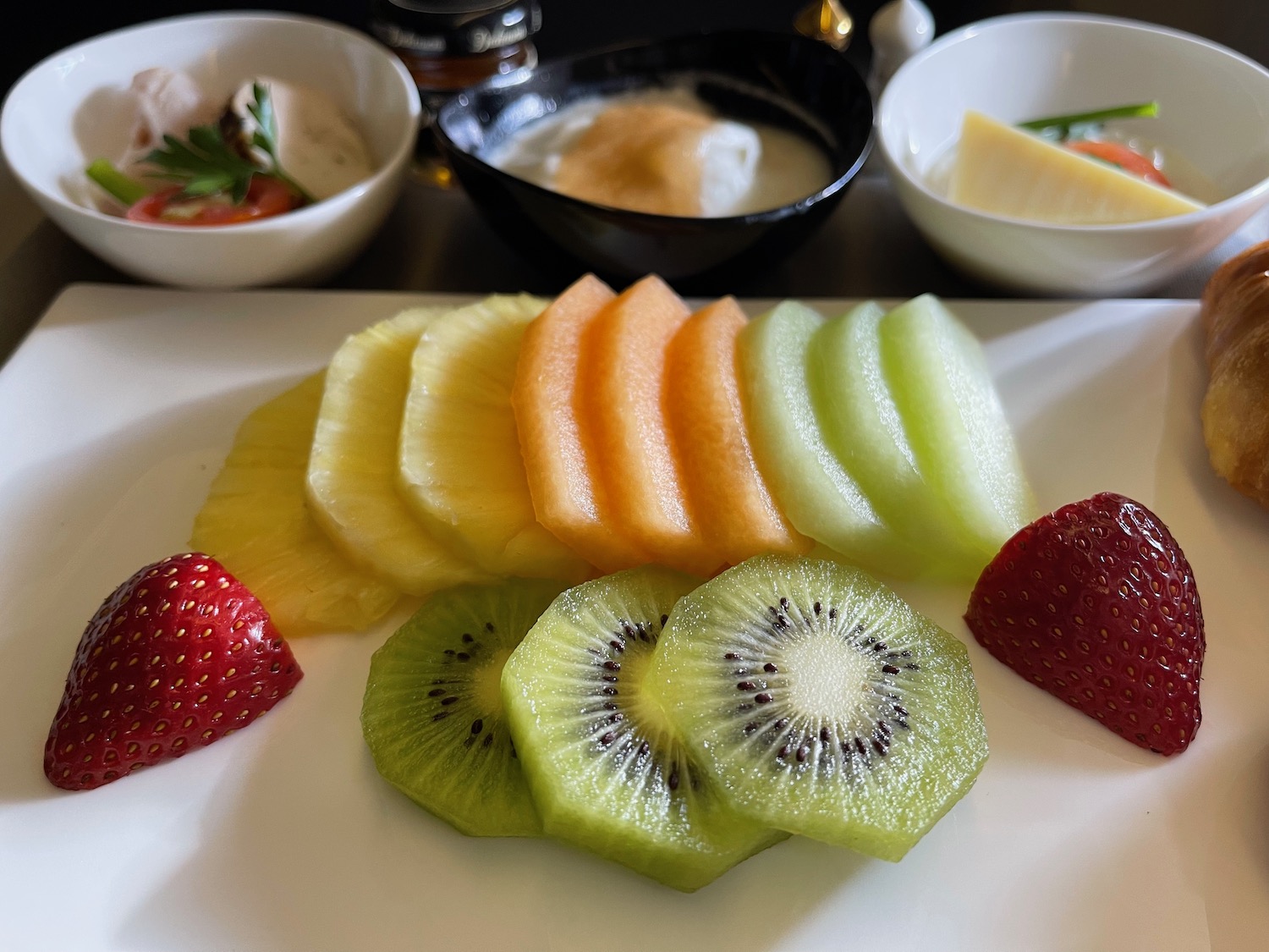 a plate of fruit on a table