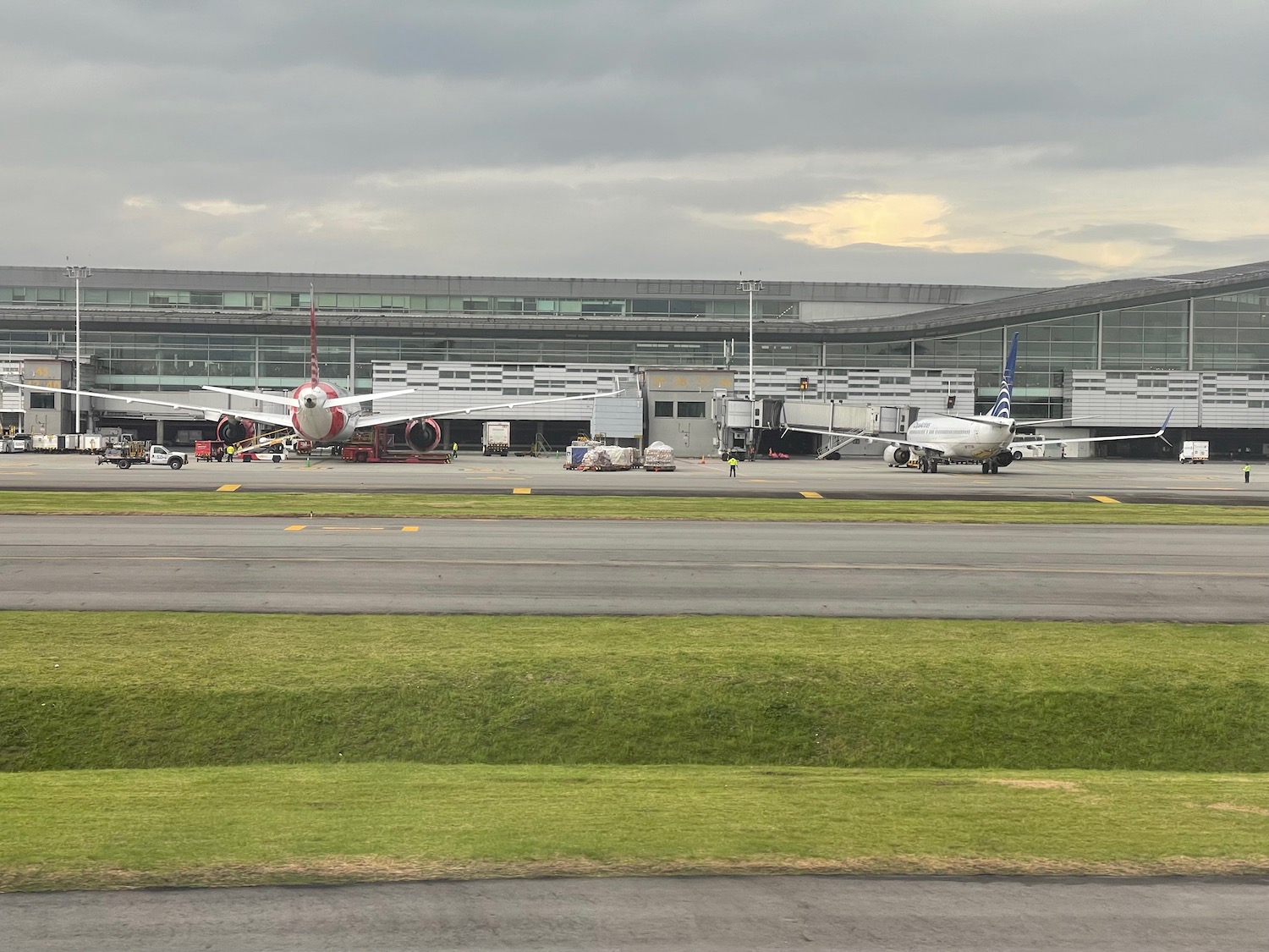 airplanes parked at an airport