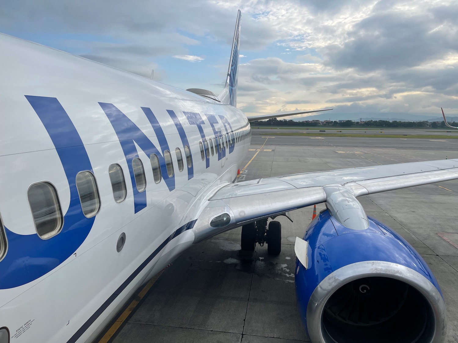 a plane on the runway