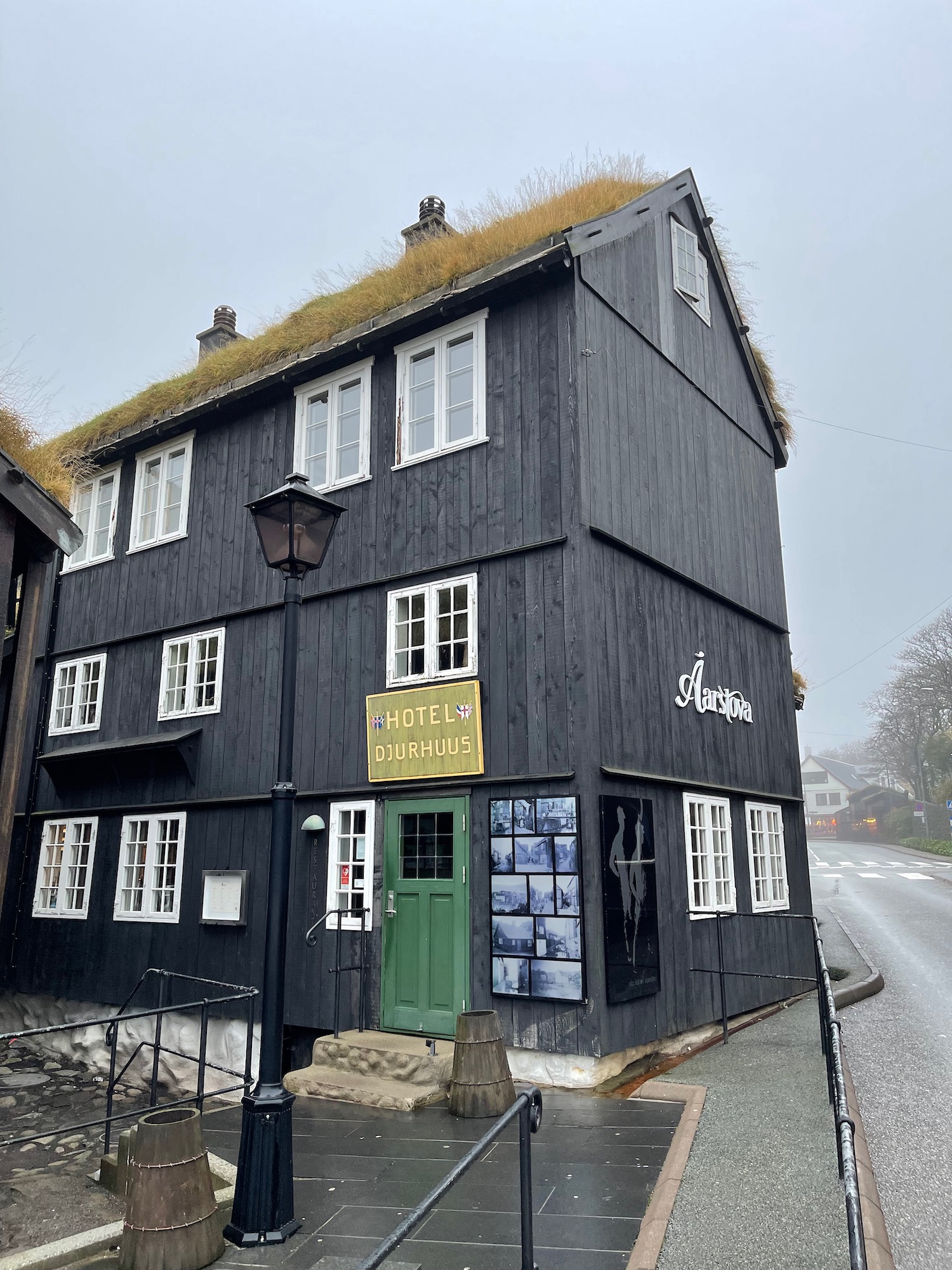 a building with grass on the roof