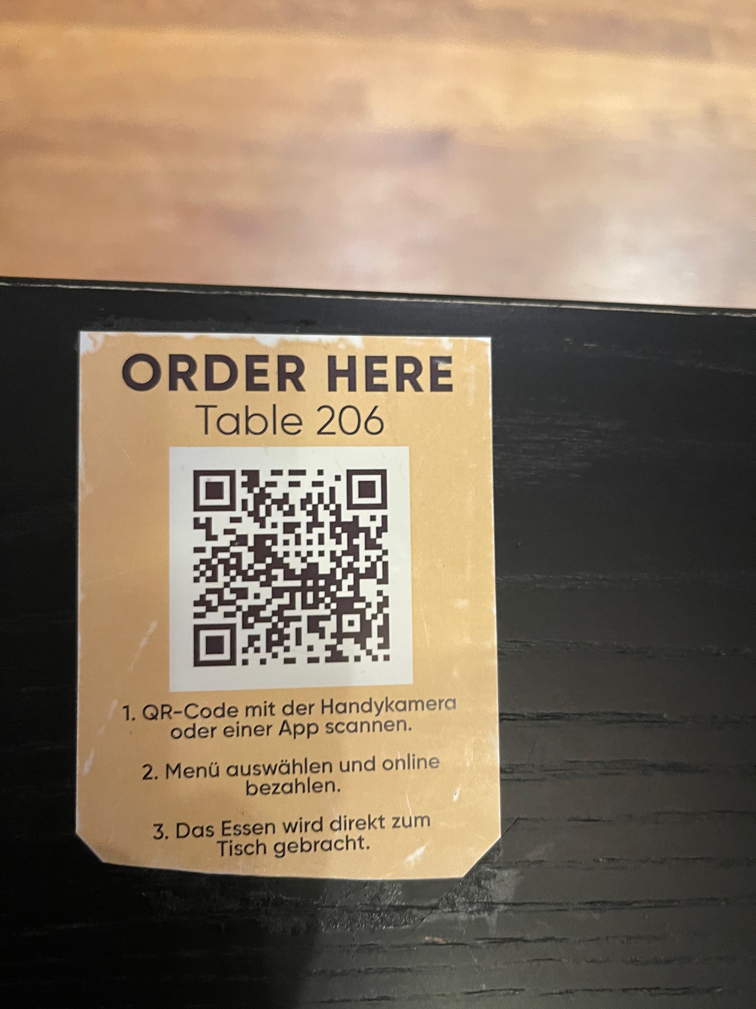 a qr code on a table