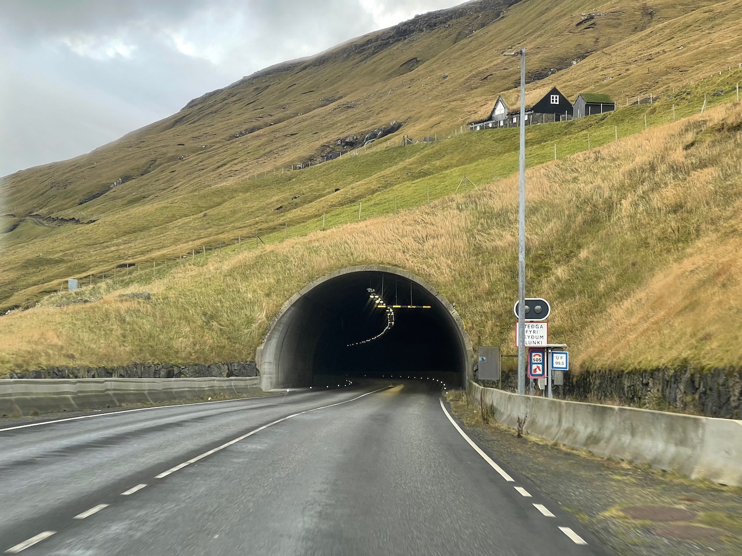 a road with a tunnel on the side