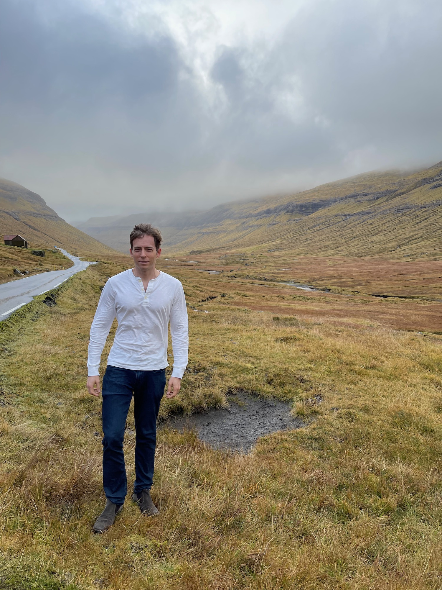 a man standing in a field