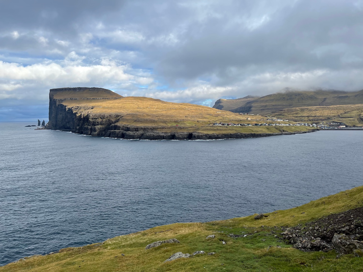 a large island in the water