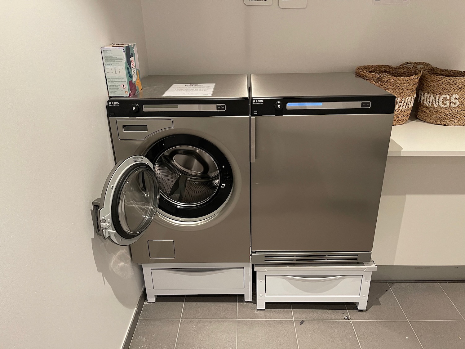a washing machine and a dishwasher