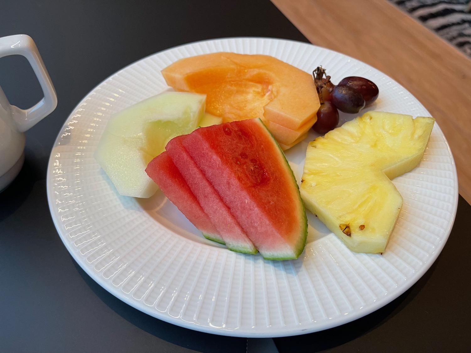 a plate of fruit on a table