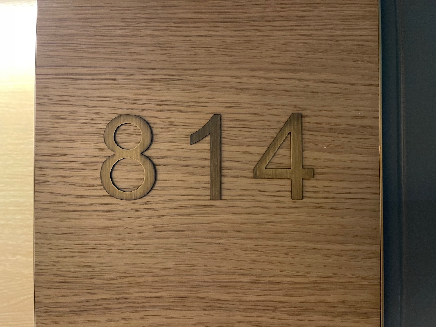 a number on a wood surface