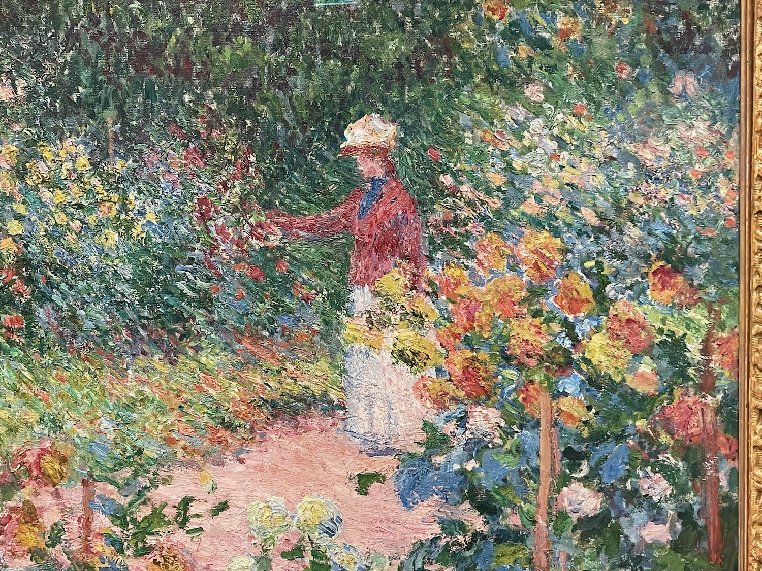 a painting of a woman in a garden