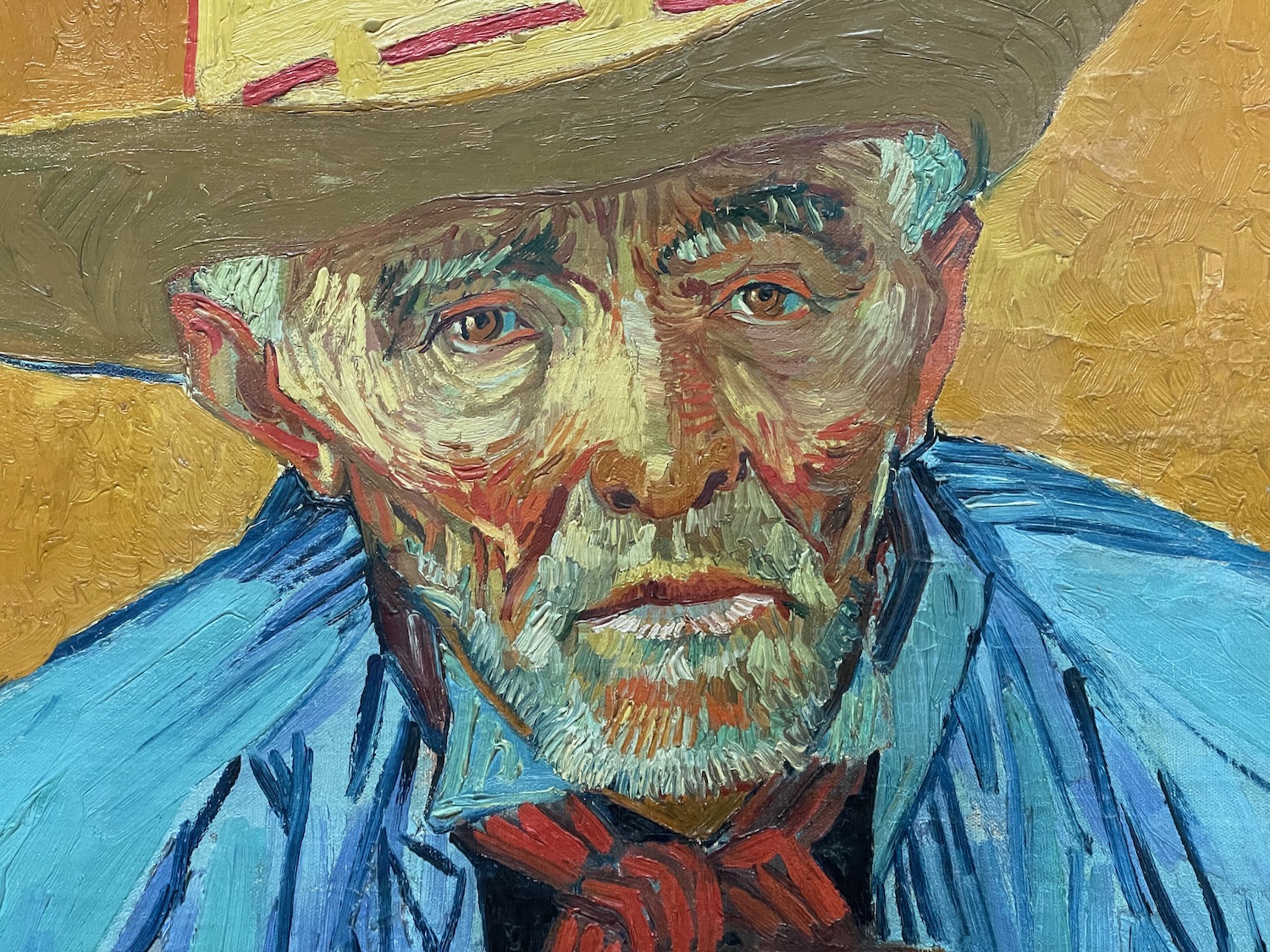 a painting of a man wearing a hat