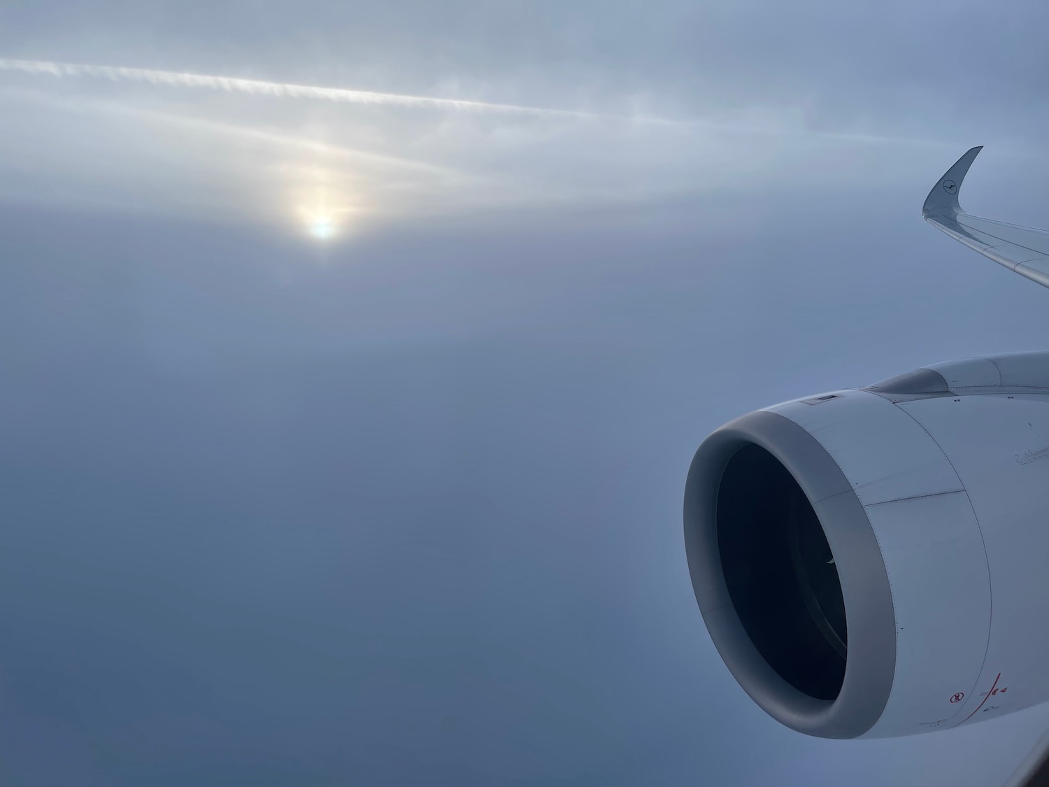 a jet engine in the sky