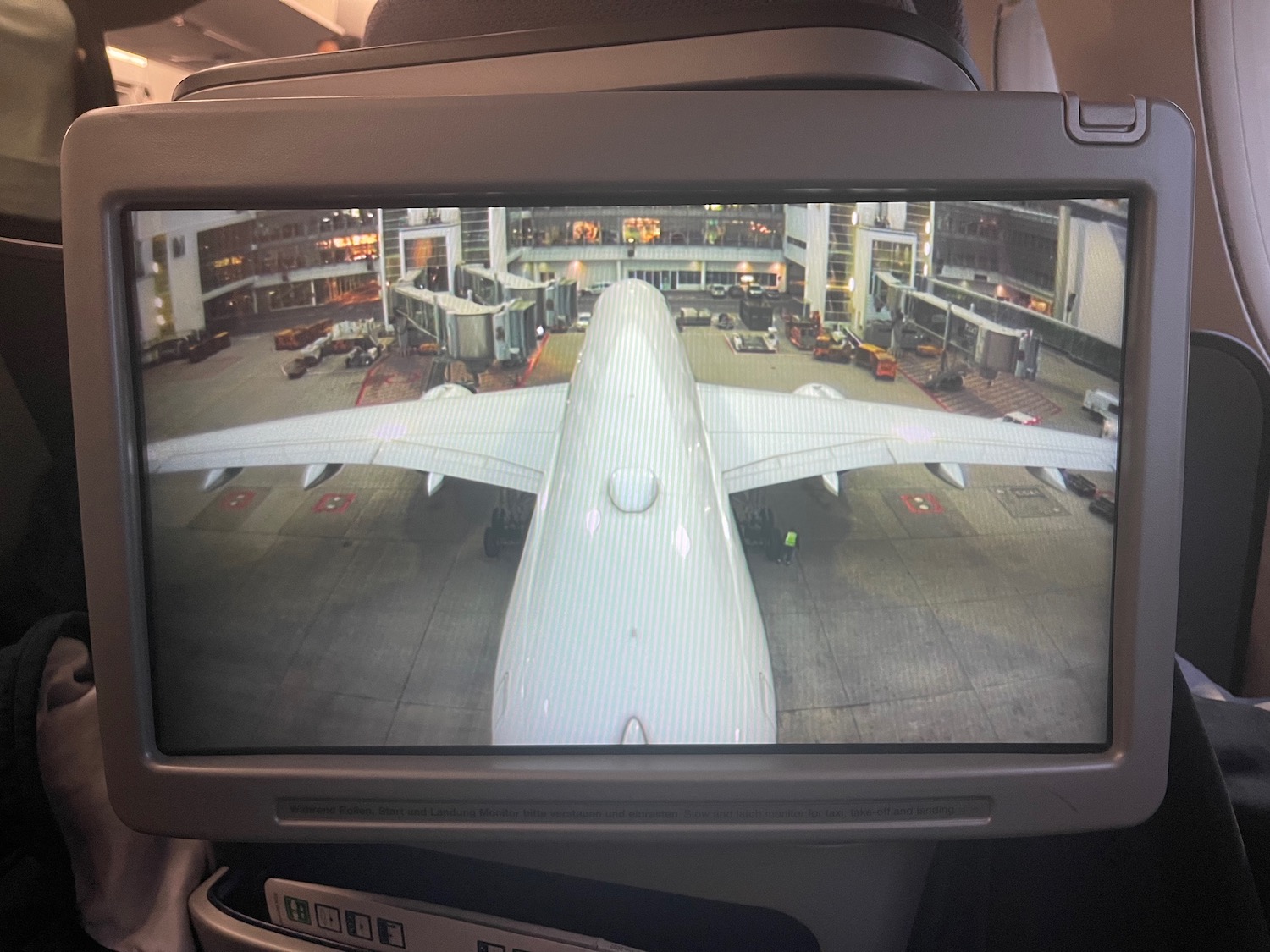 a screen with an airplane on it