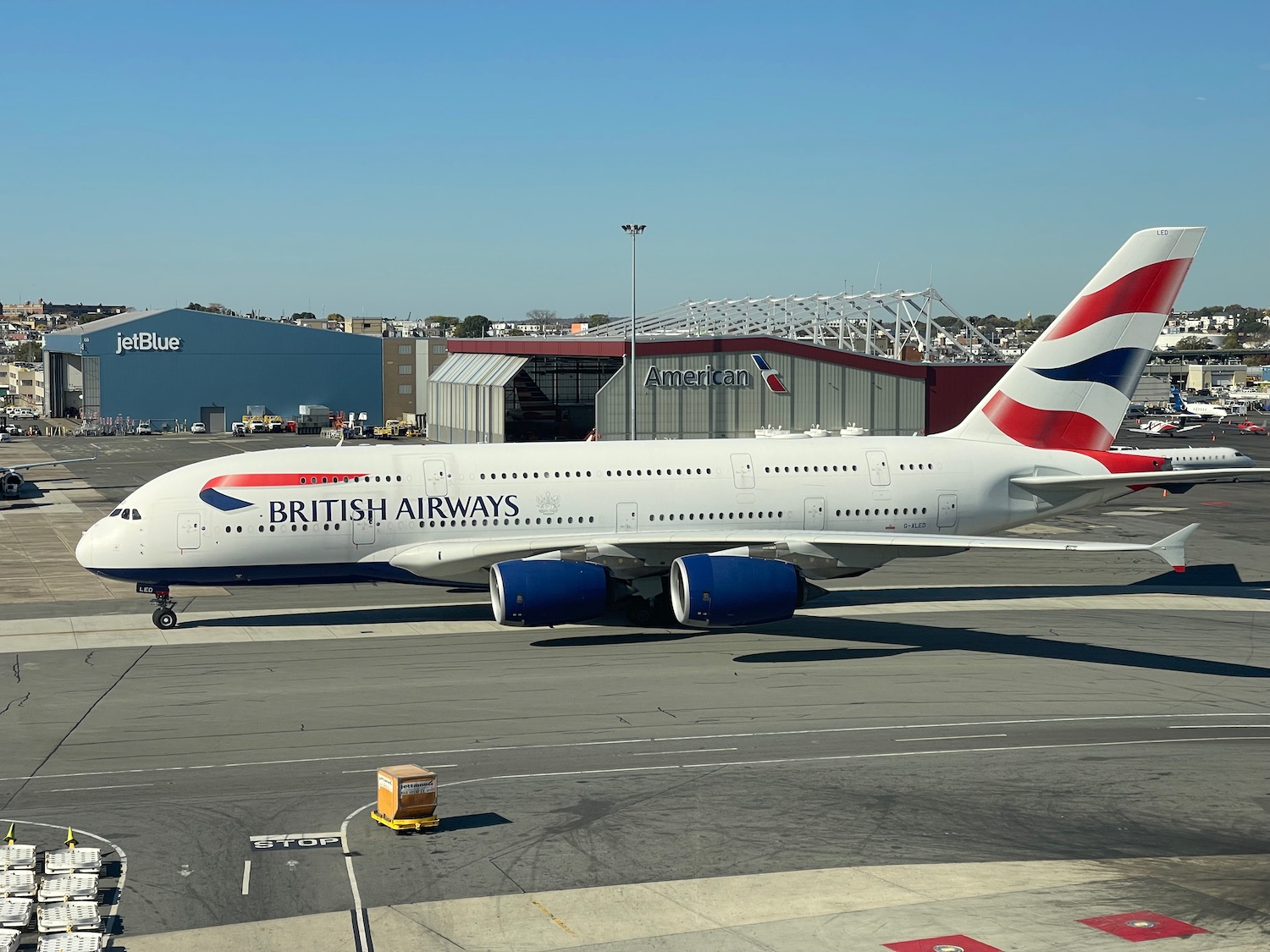 a large airplane on a runway