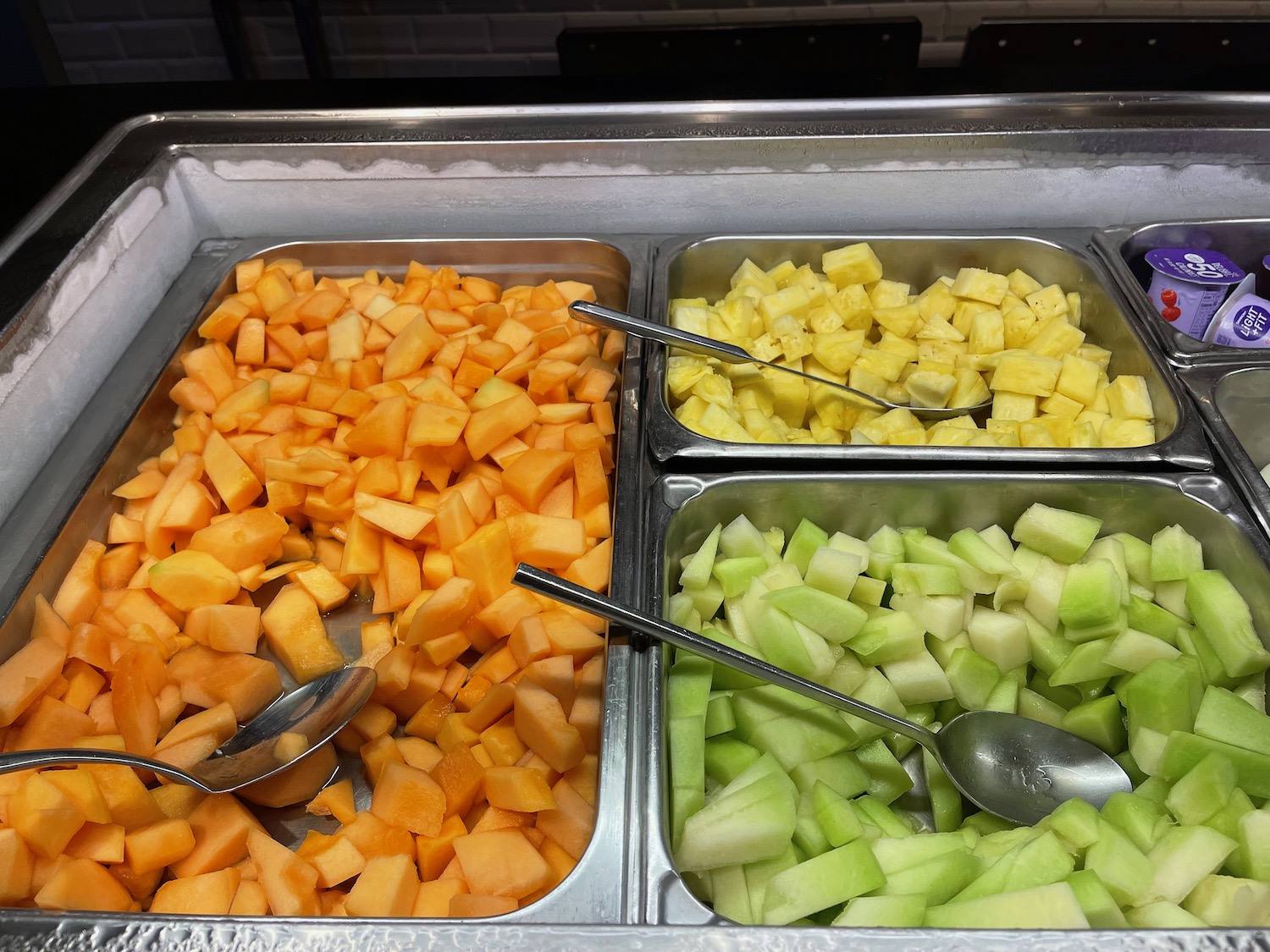 a tray of fruit in a tray