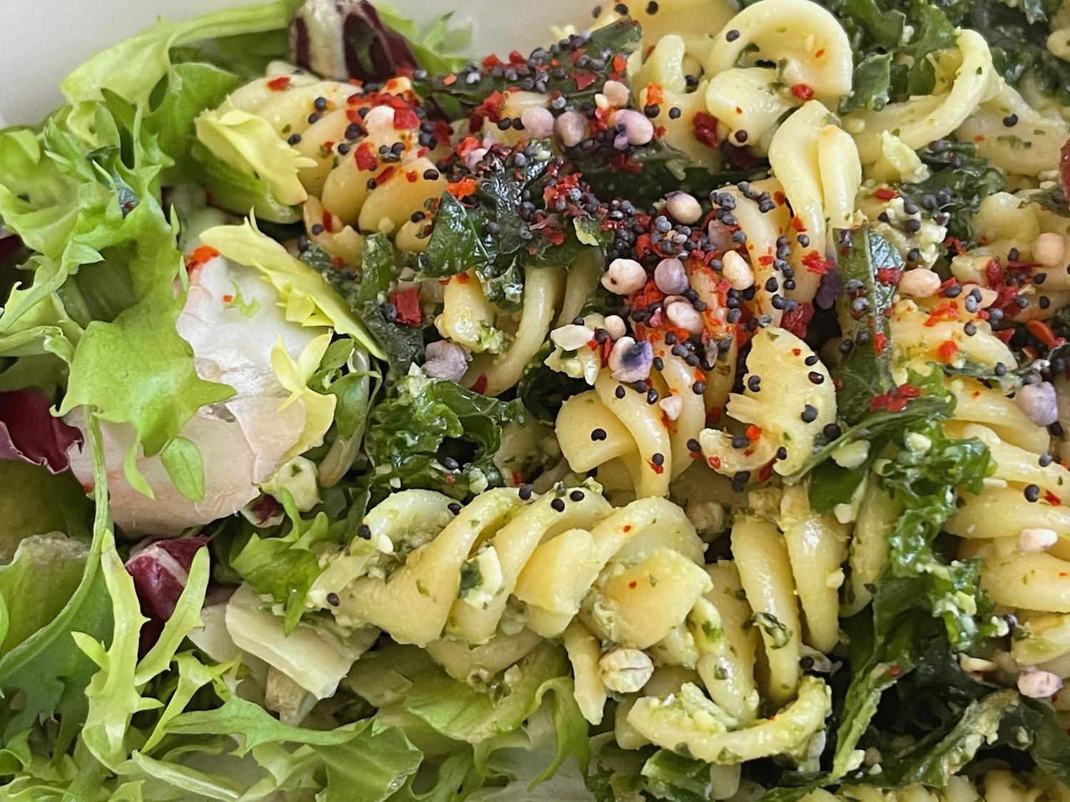 a salad with pasta and spices