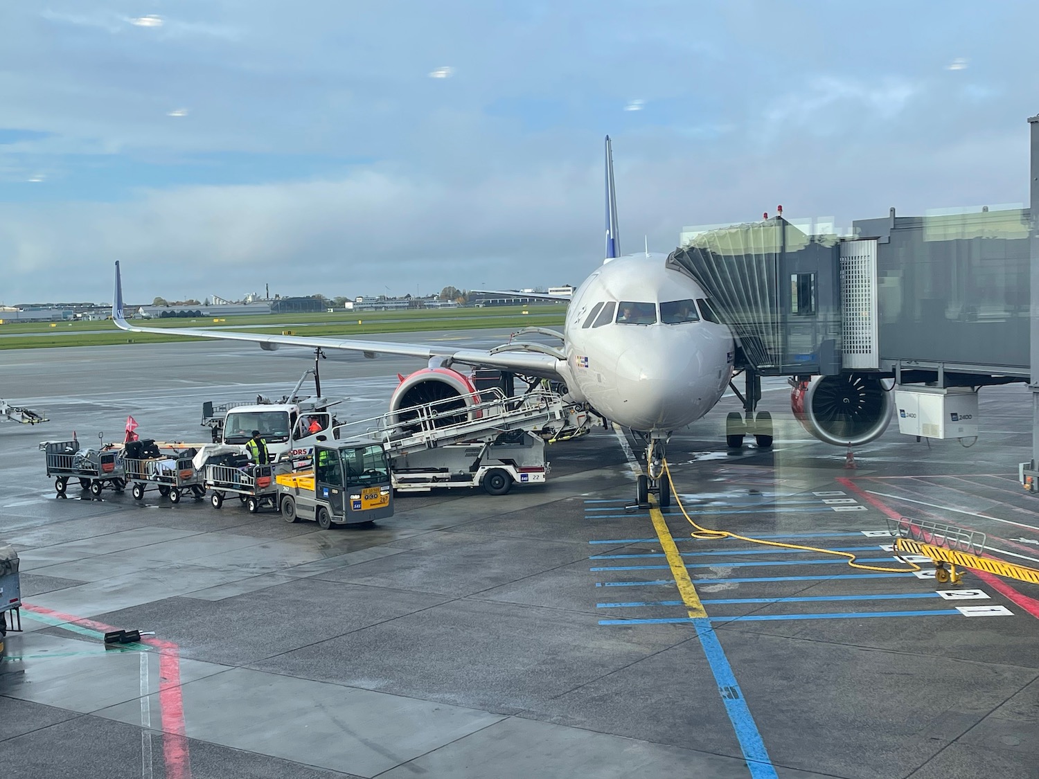 a plane on the runway