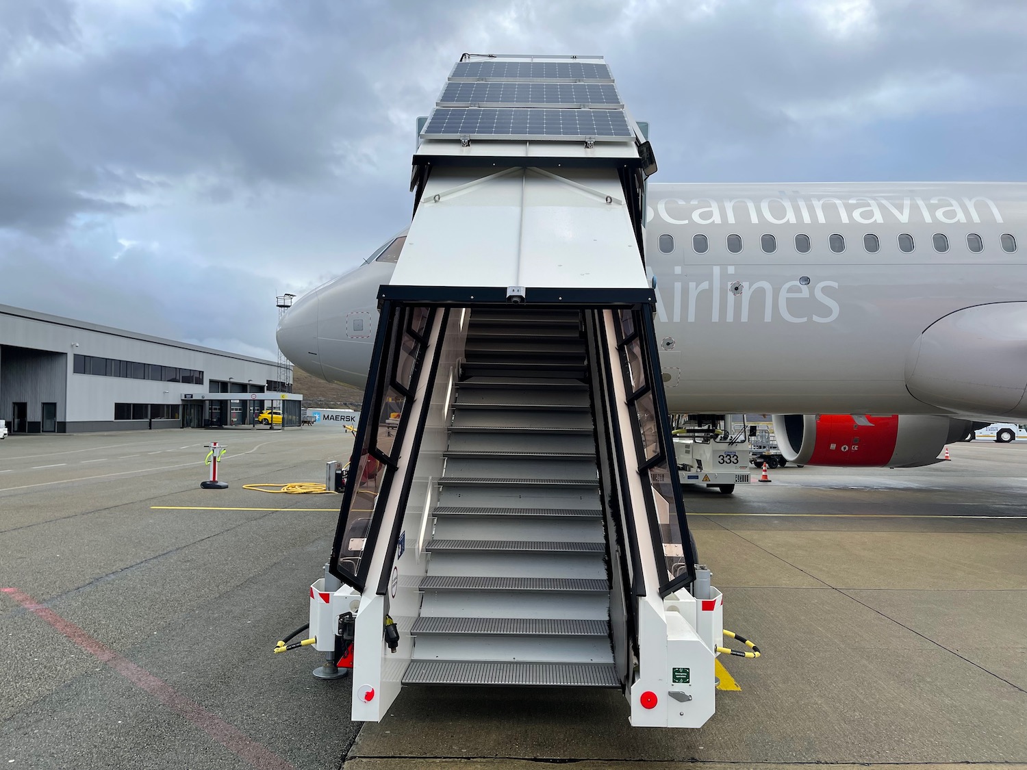 a stairs leading to an airplane