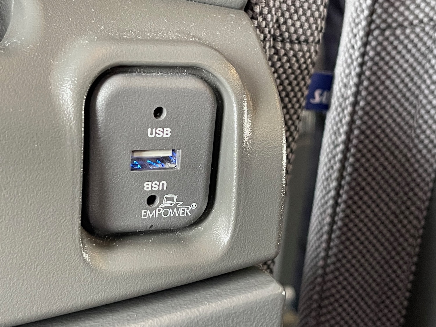 a usb port on a car