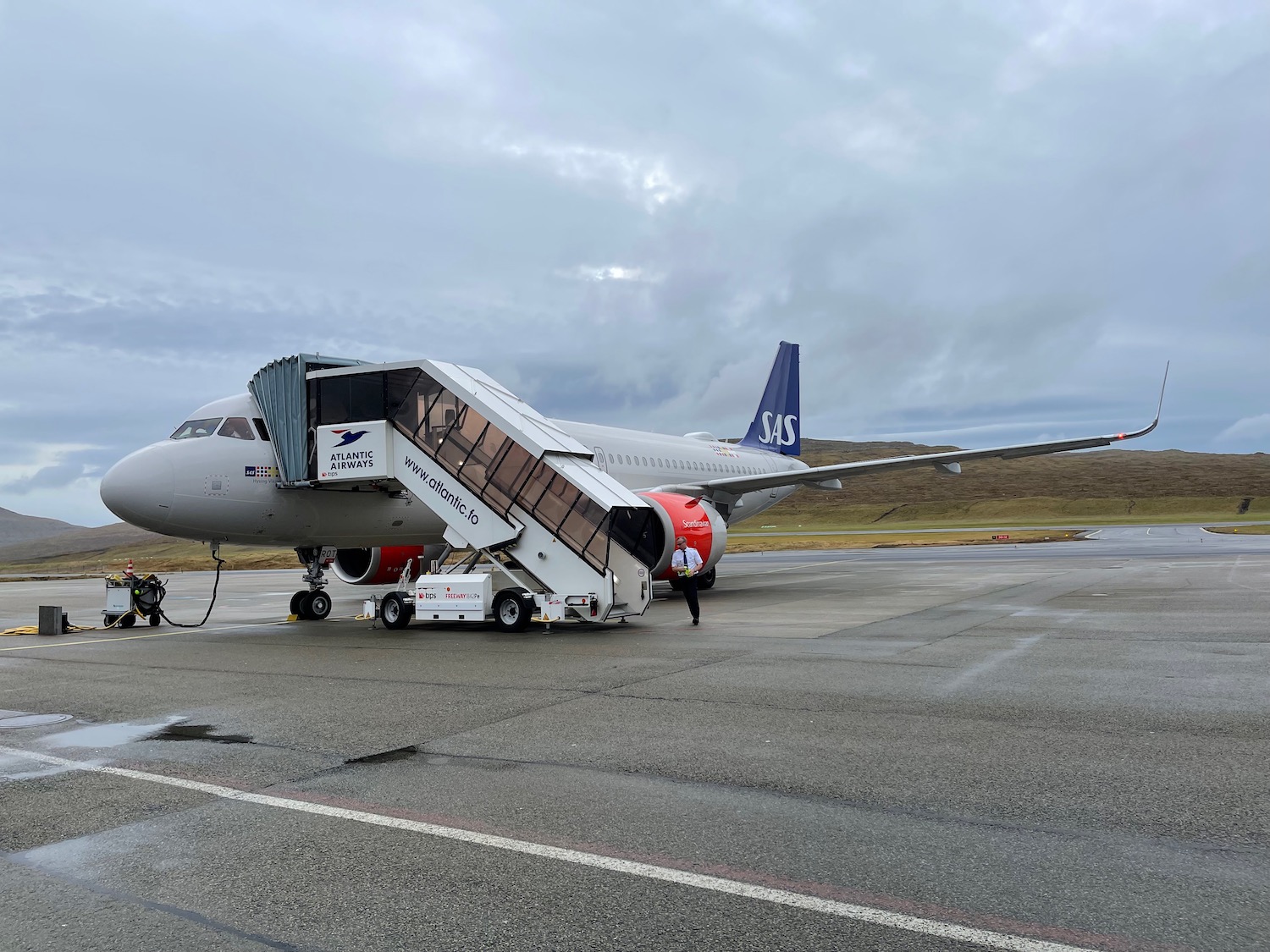 a plane on the runway