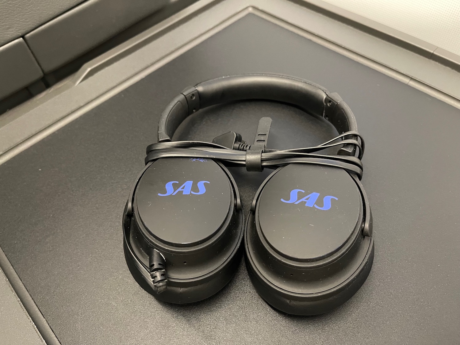 a pair of black headphones