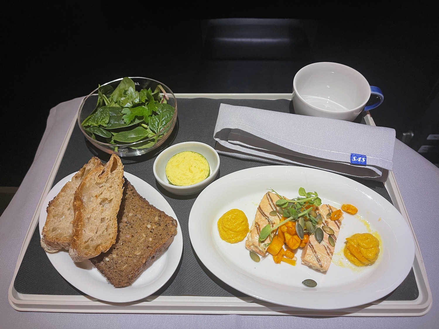 a tray with food on it