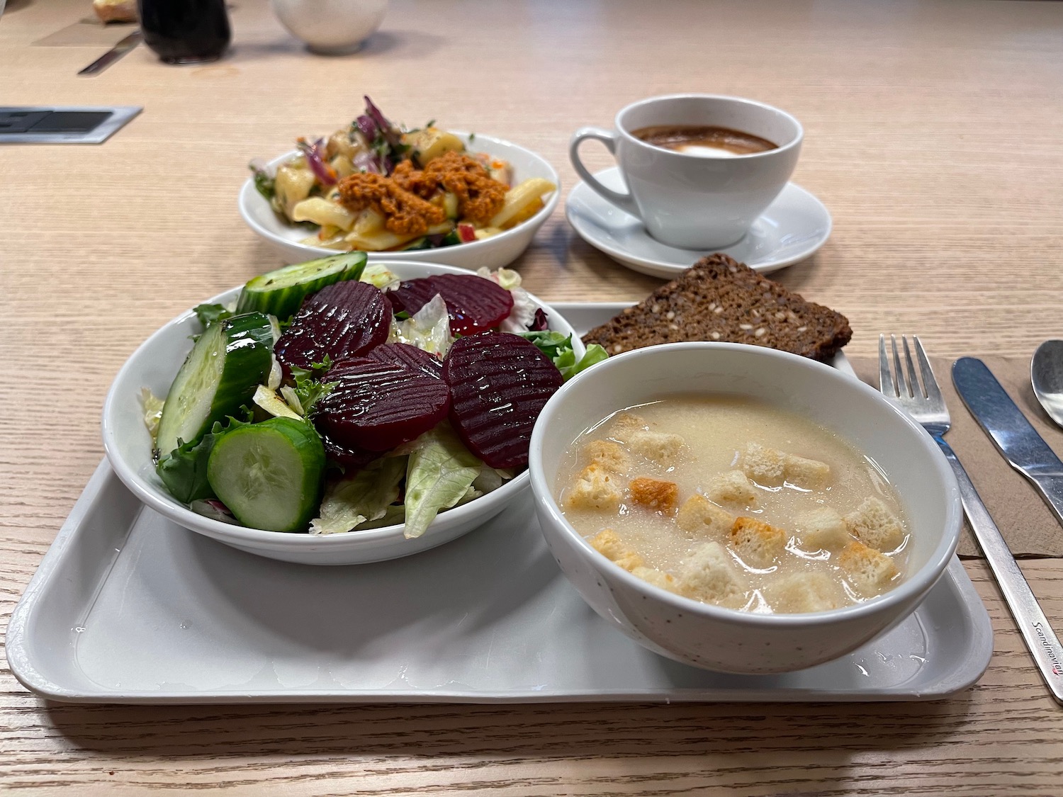 a plate of food on a table