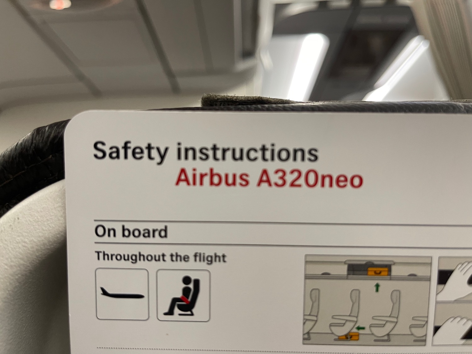 a safety instructions on a plane