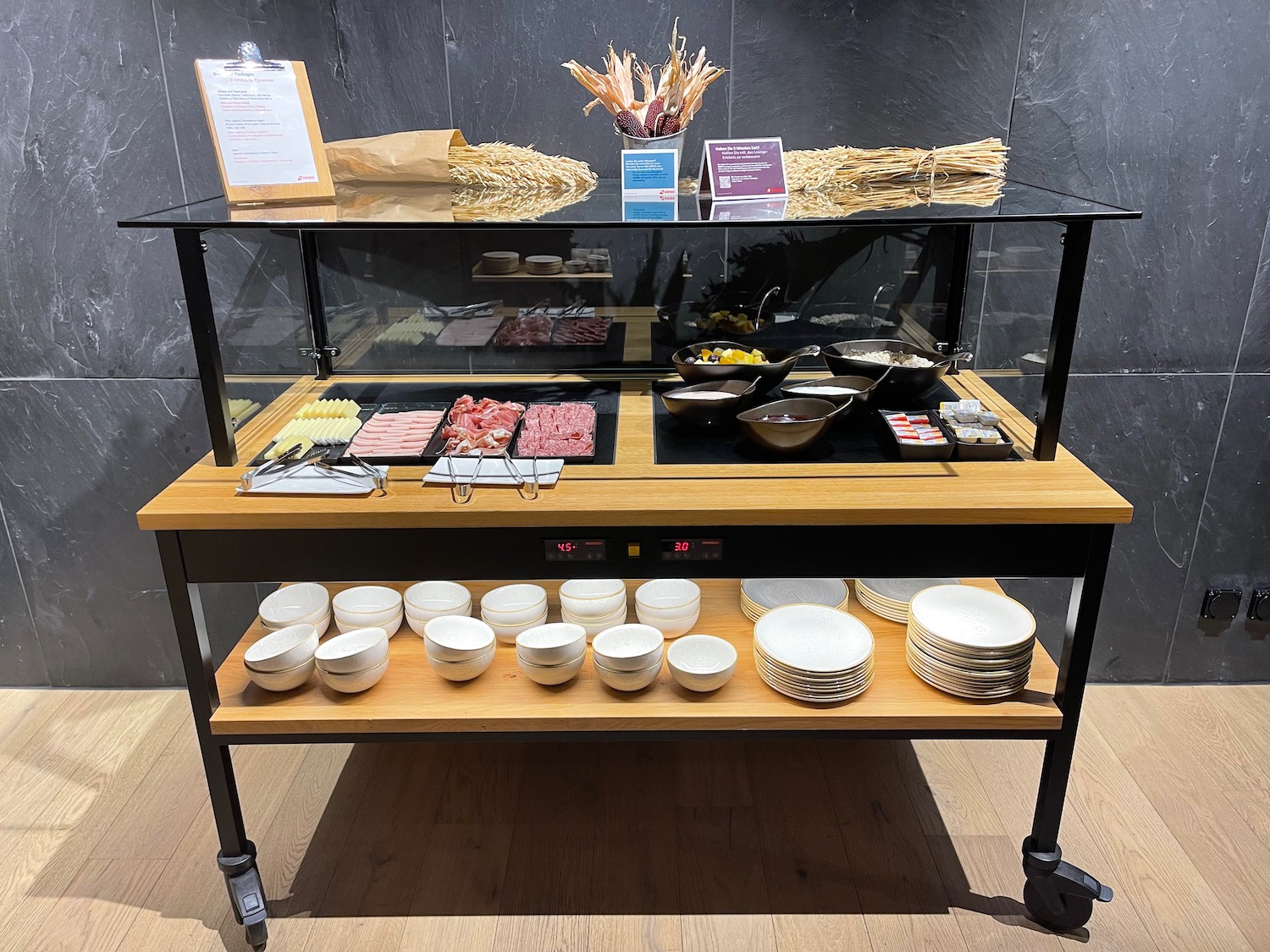 a display of food on a table