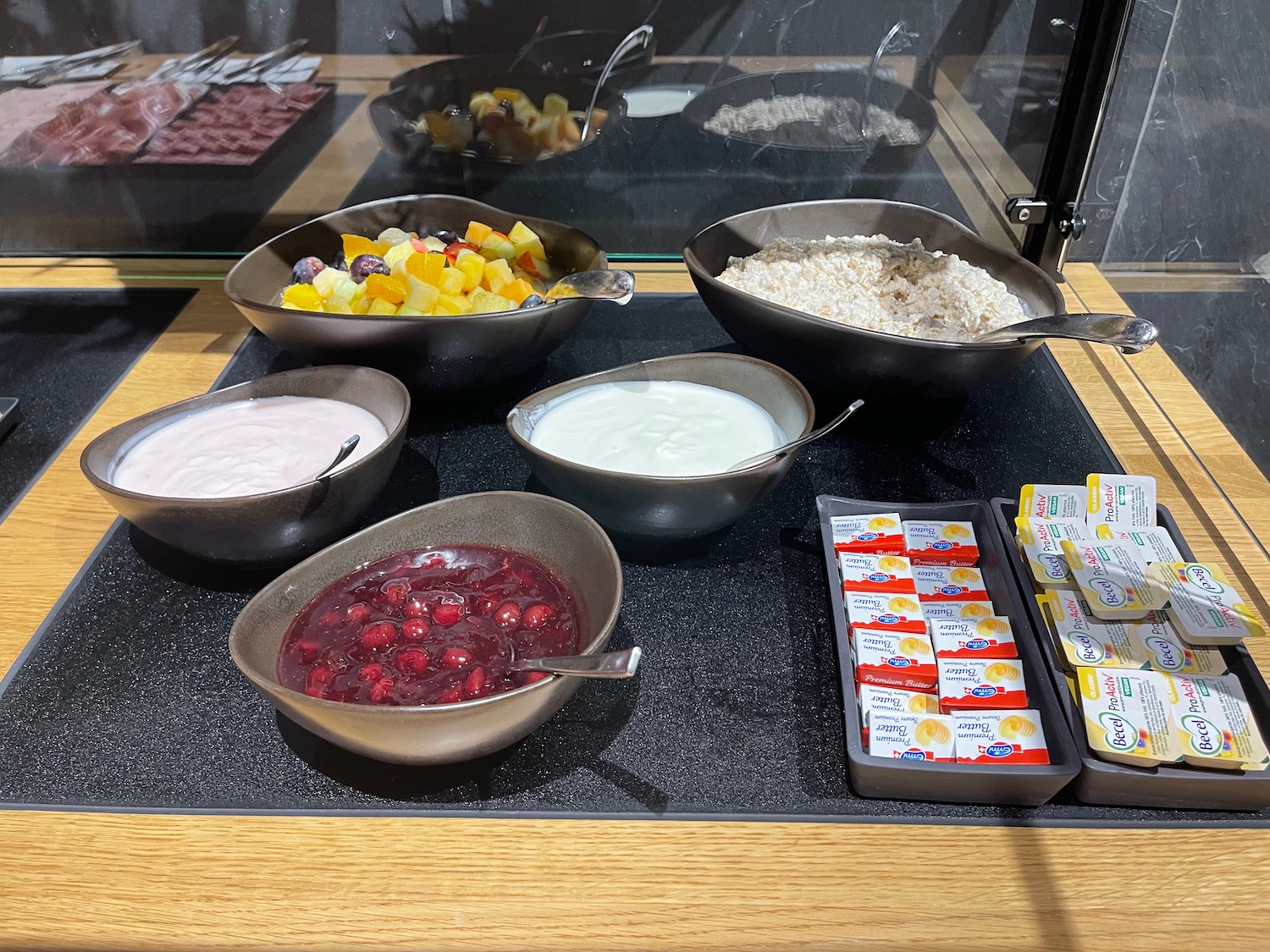 bowls of food in bowls on a table