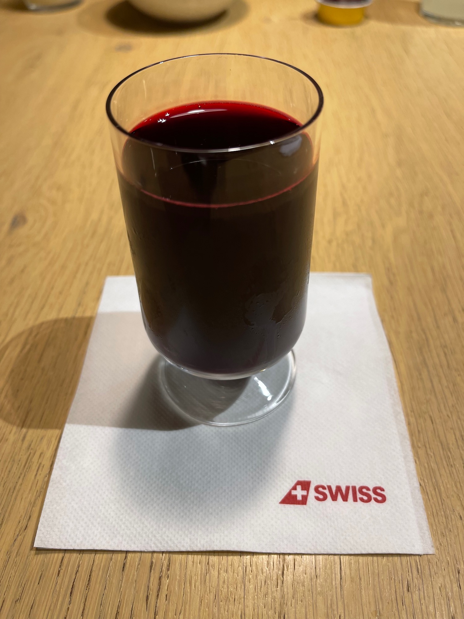 Beetroot juice in SWISS Alpine Lounge