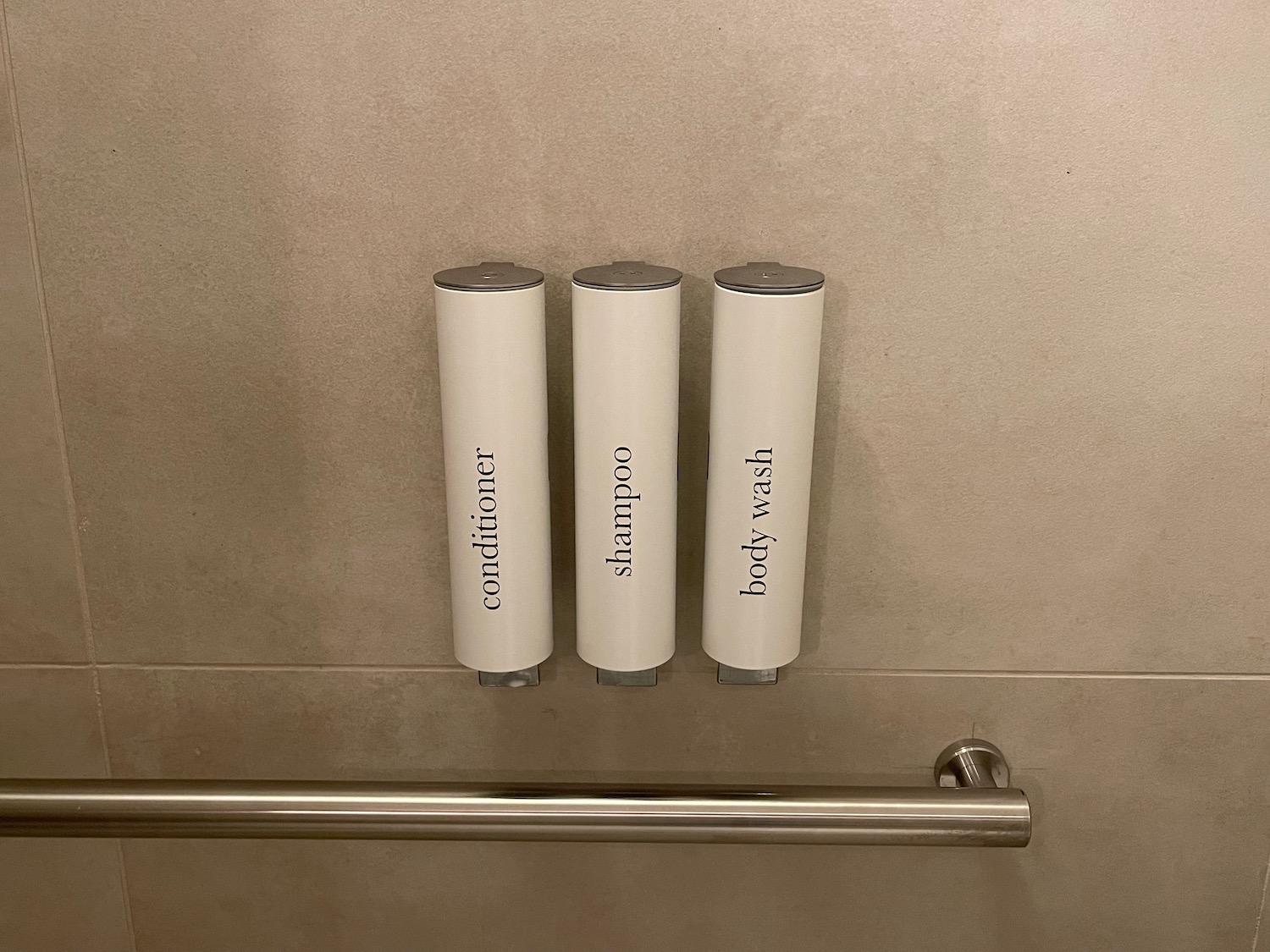 a group of white containers with black text on them
