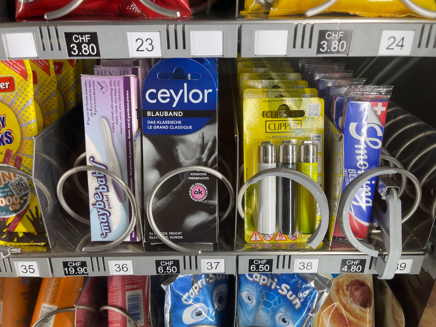 a shelf with items on it