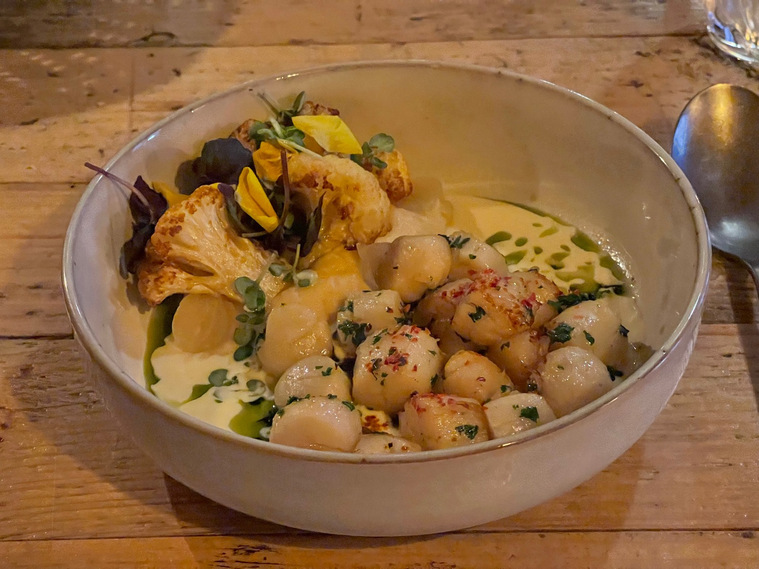 a bowl of food on a table