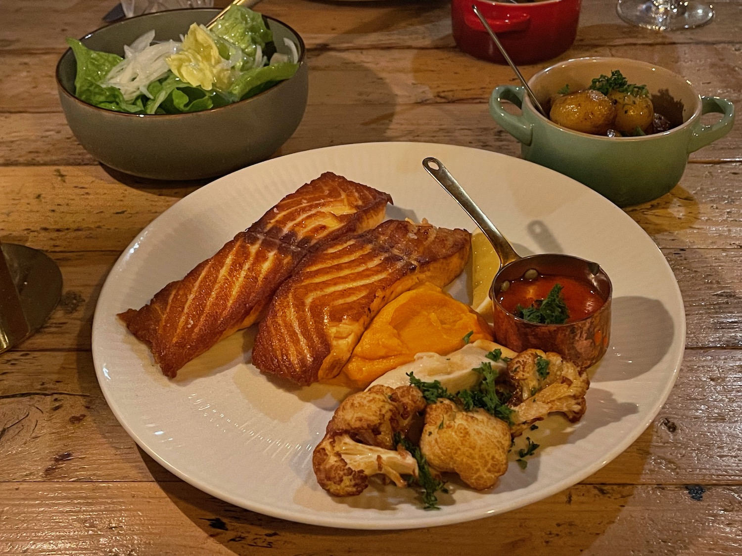 a plate of food on a table