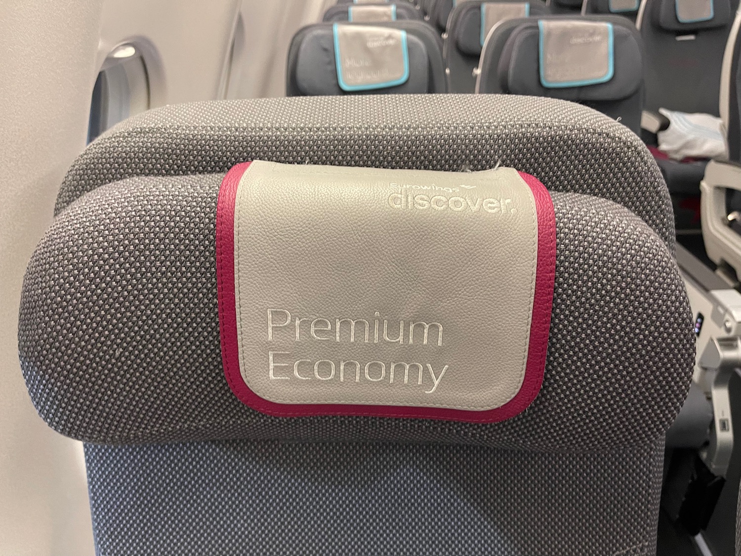 a seat with a logo on it