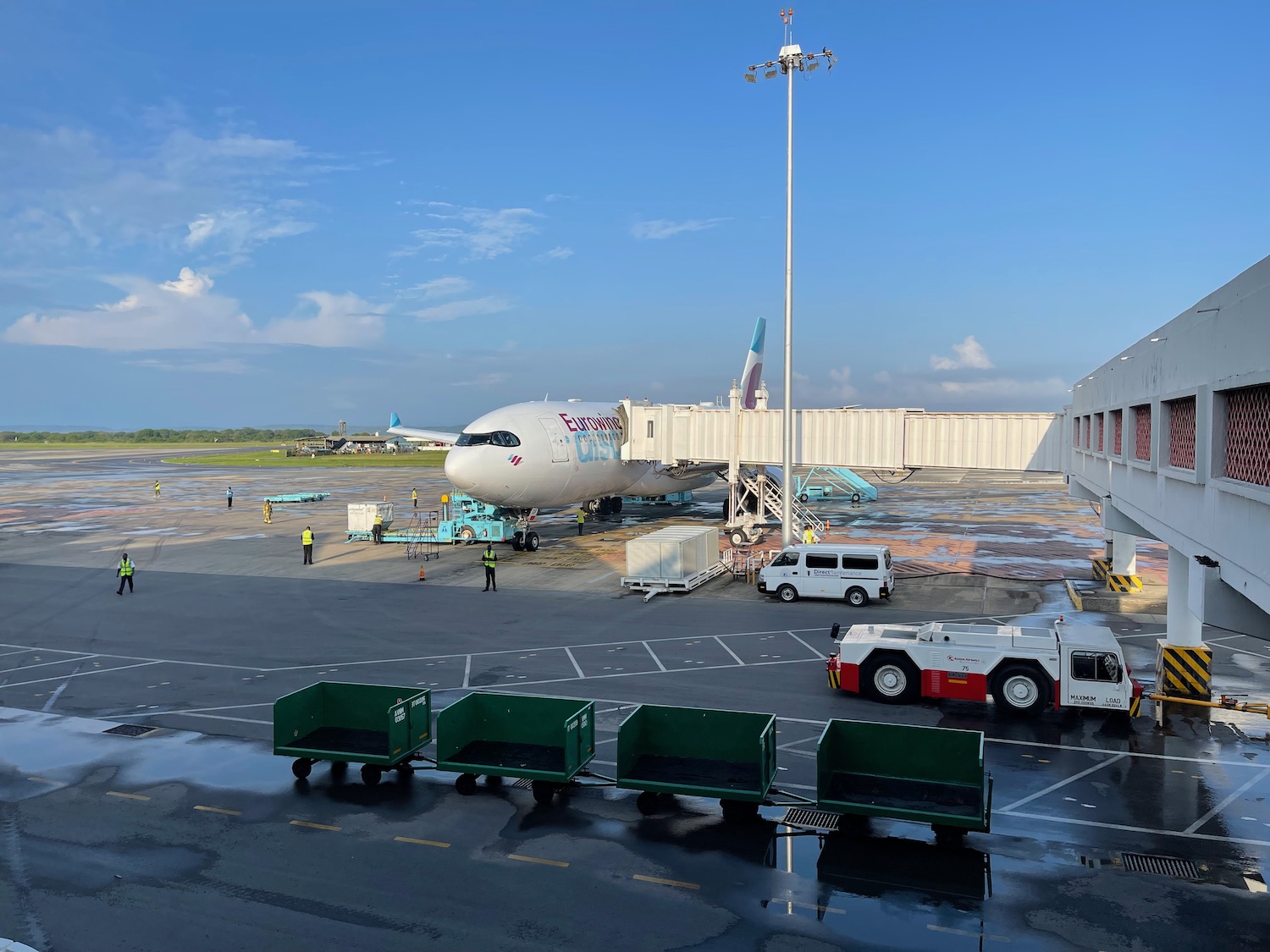 a plane parked at an airport