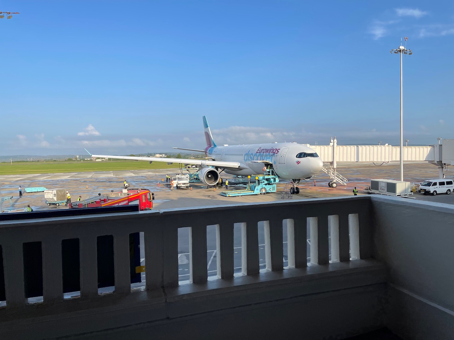 a plane on the runway