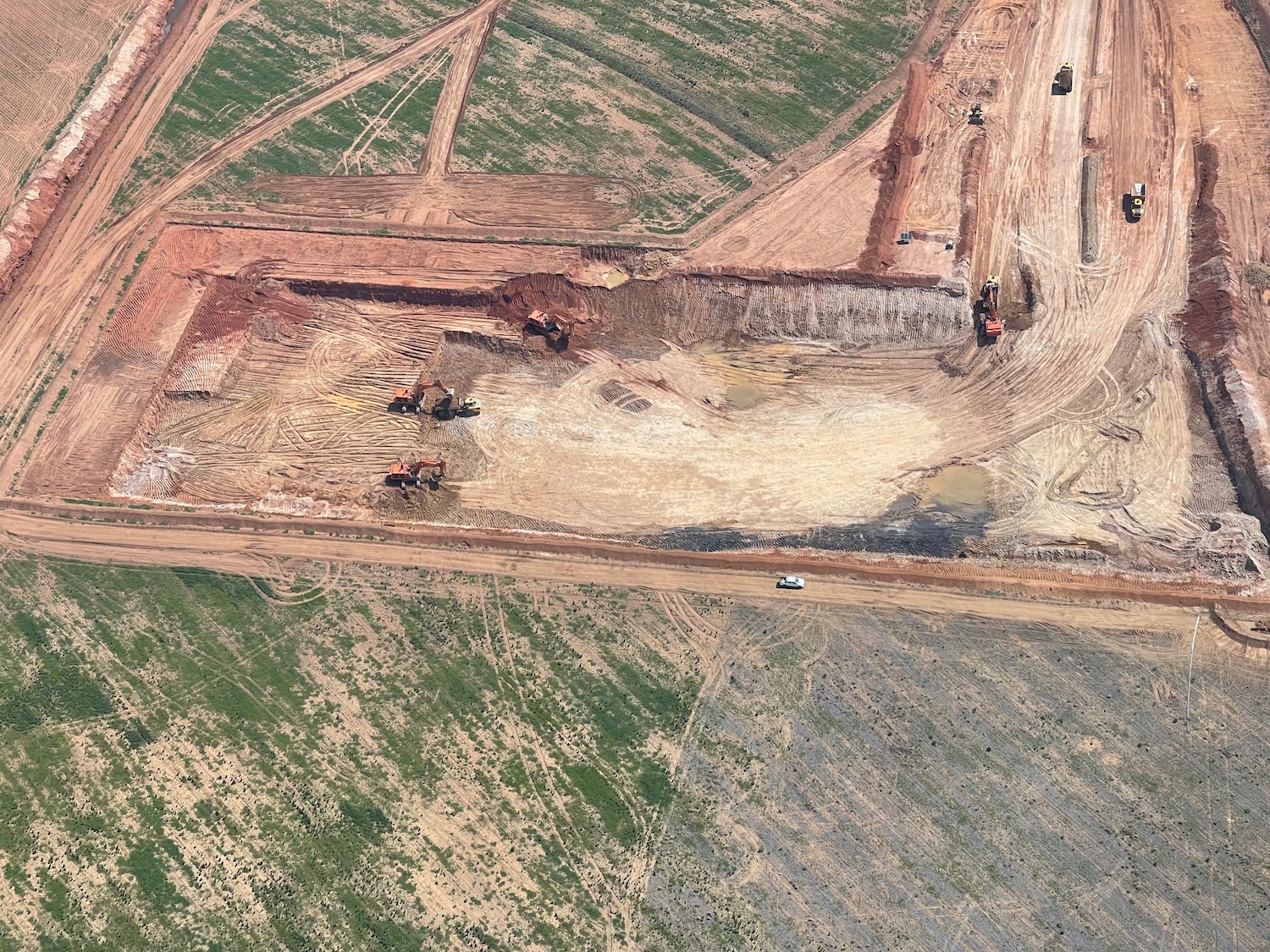 a aerial view of a construction site