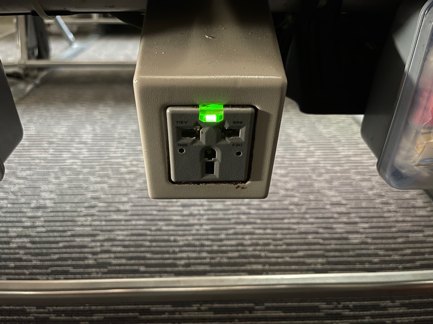 a close up of a power outlet