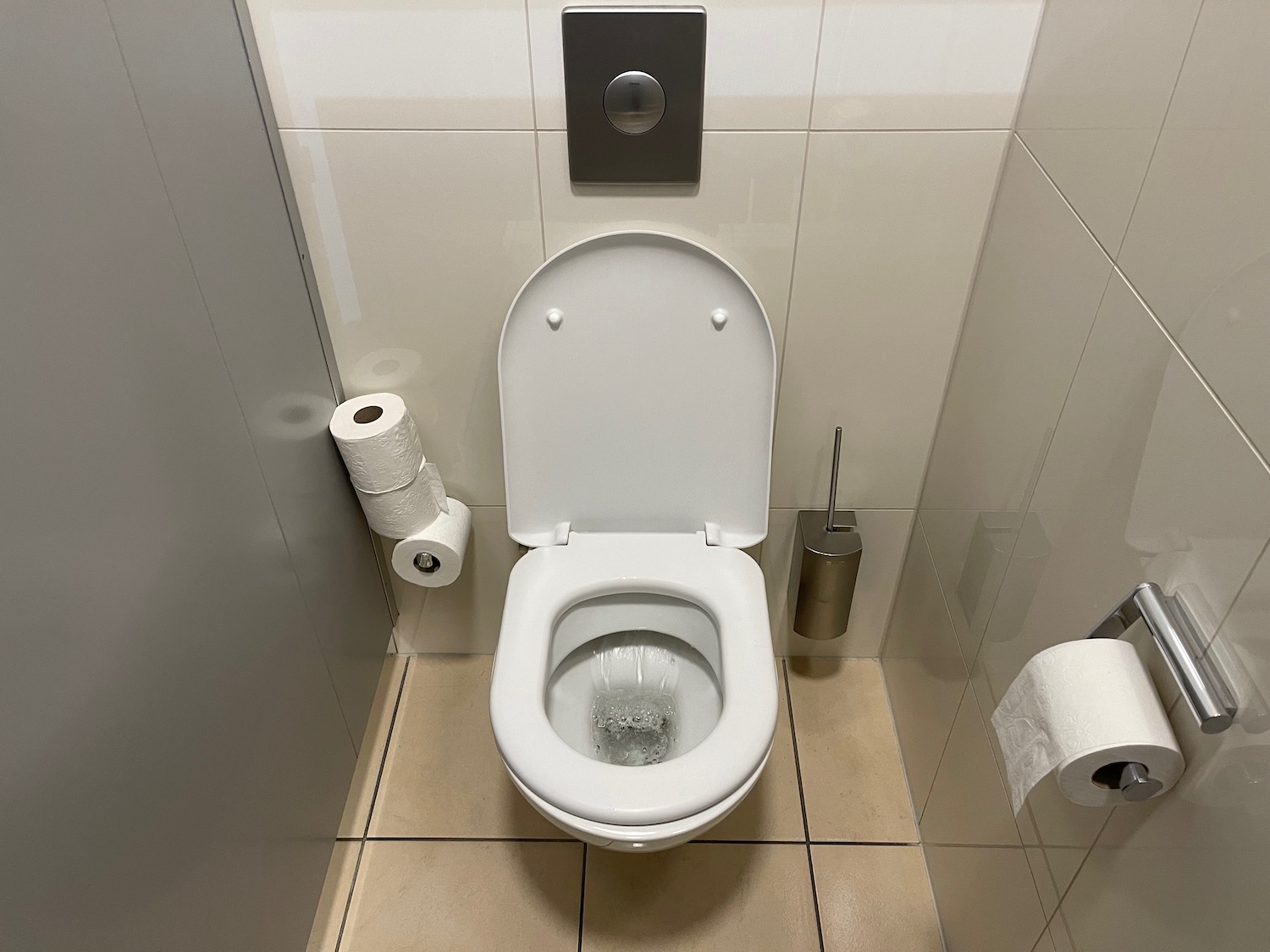 a toilet in a bathroom