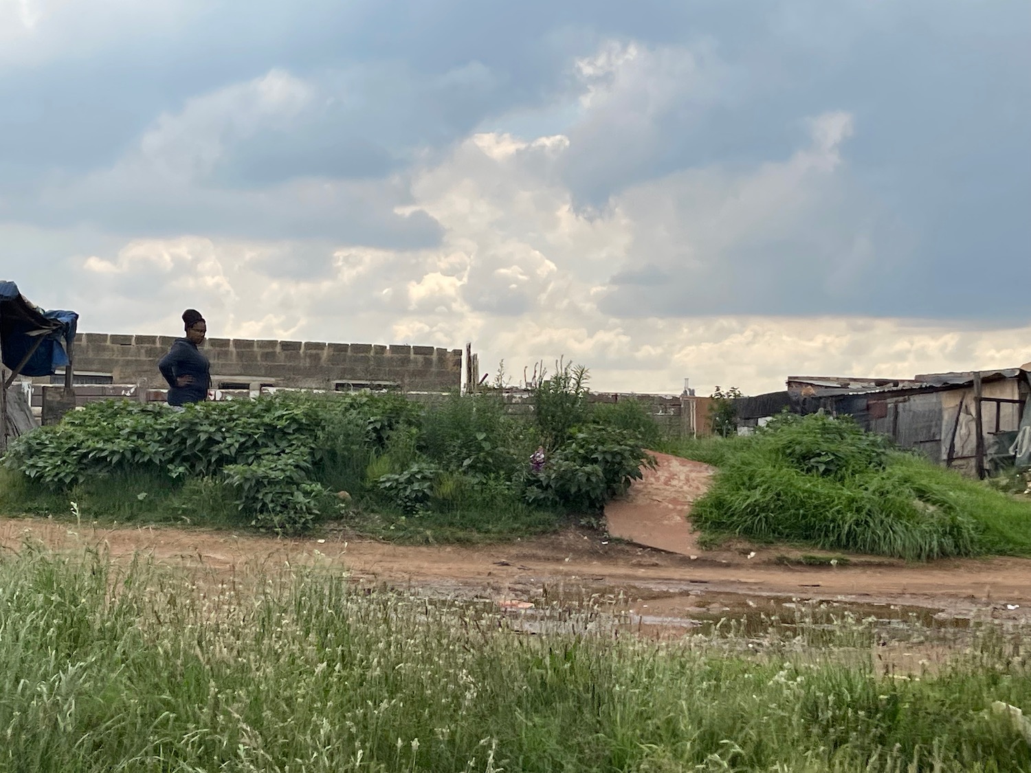 a man standing on a fence