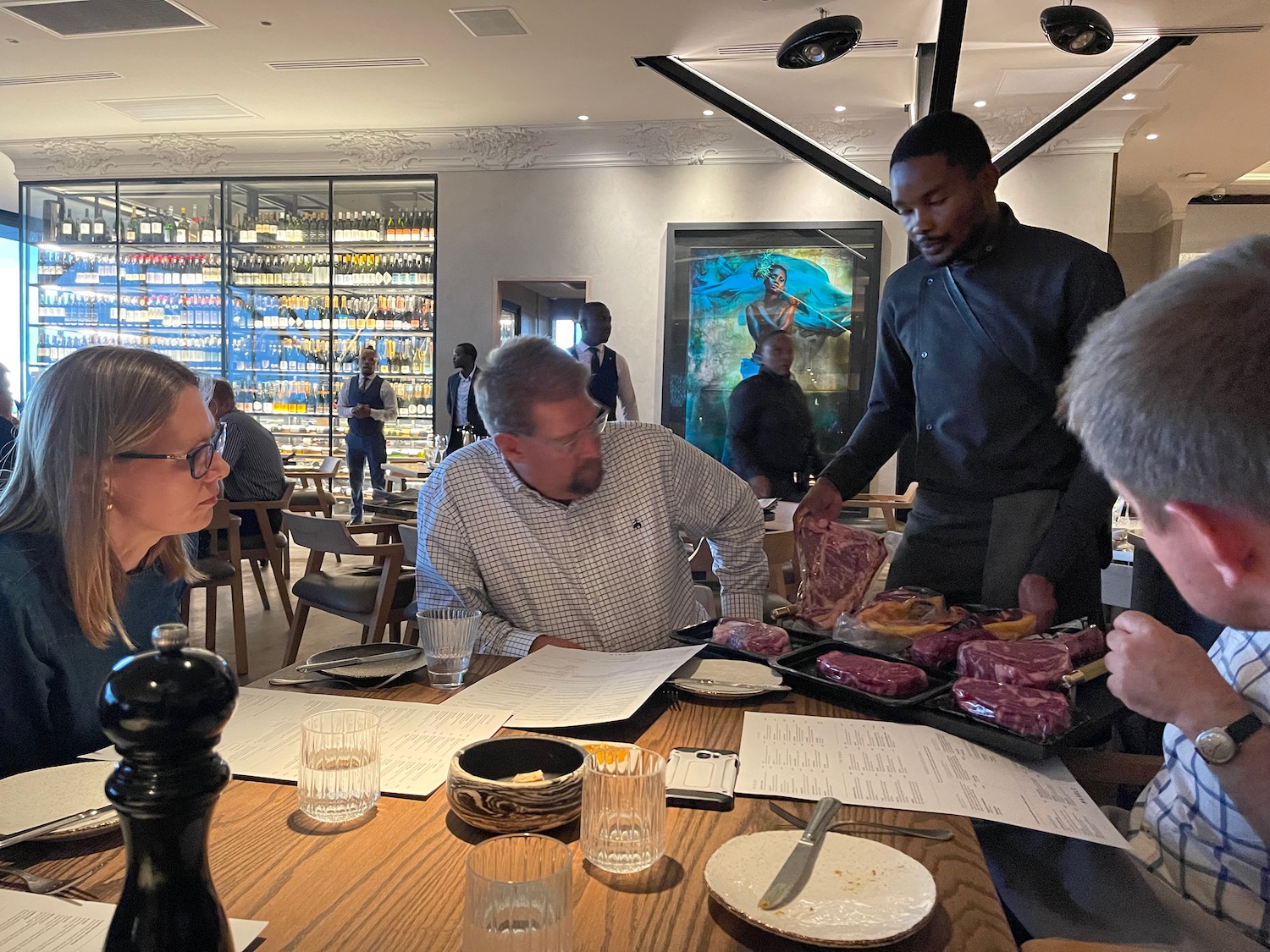 a group of people around a table