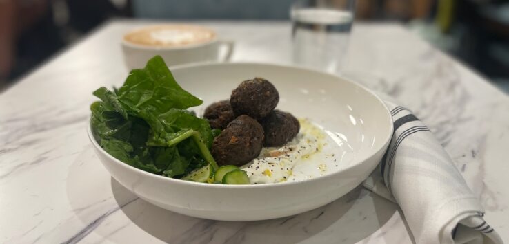 a bowl of food on a table