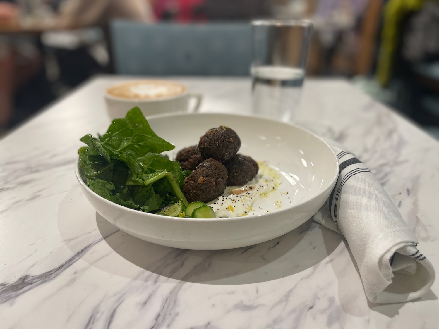 a bowl of food on a table