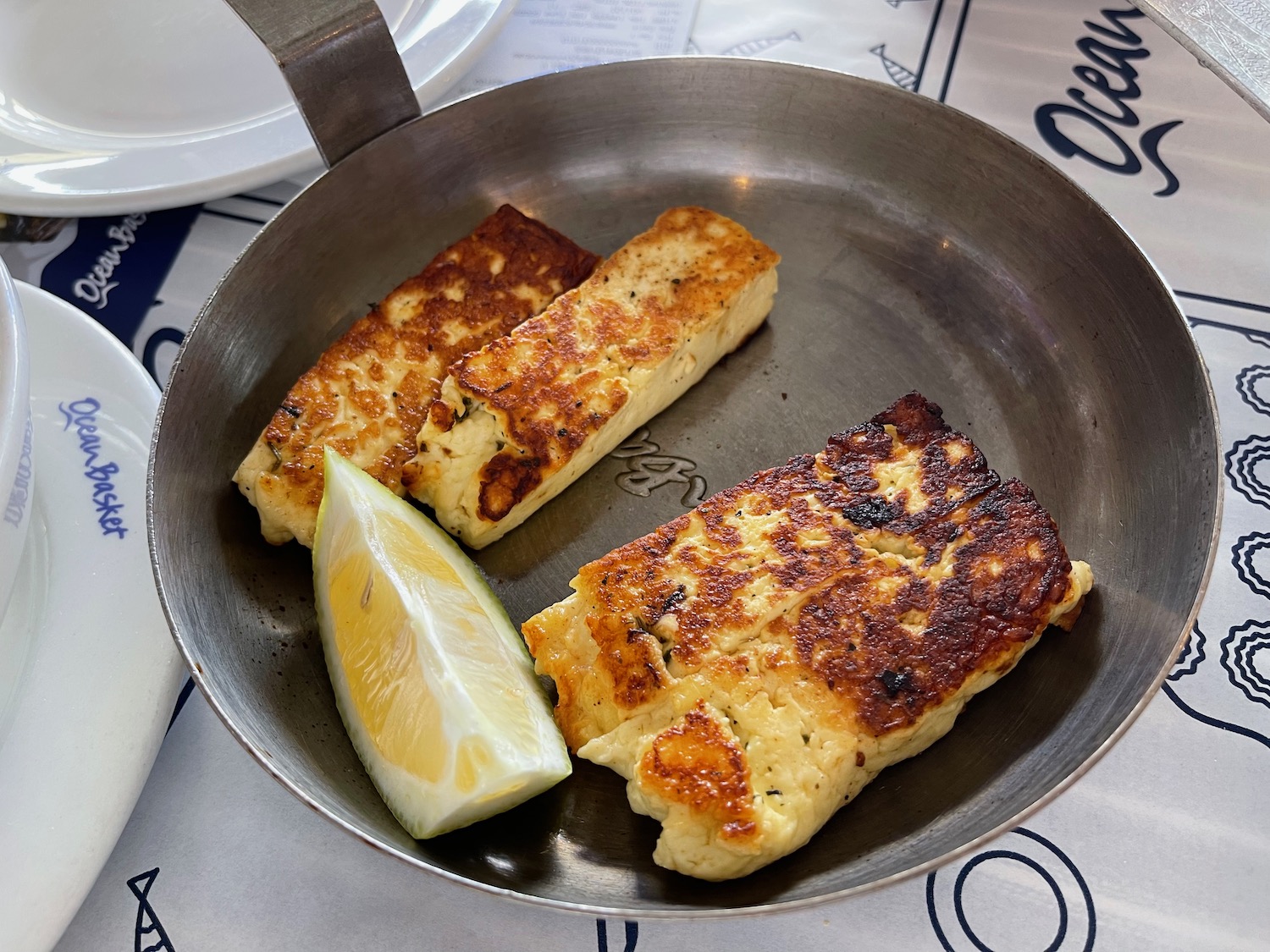 a pan with food on it